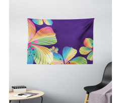 Abstract Big Exotic Flower Wide Tapestry