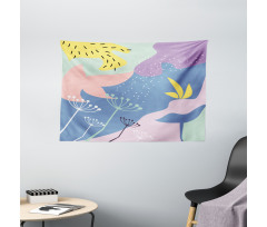 Modern Abstract Floral Art Wide Tapestry