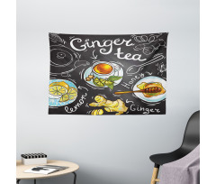 Healthy Lifestyle Drink Theme Wide Tapestry