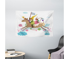 Fairy Cartoon Composition Wide Tapestry