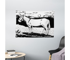 Farmland Village and Animal Wide Tapestry
