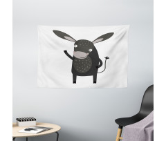 Happy Donkey with a Smile Wide Tapestry