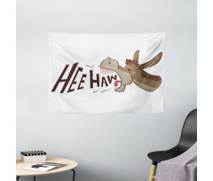 Cartoon Funny Braying Animal Wide Tapestry