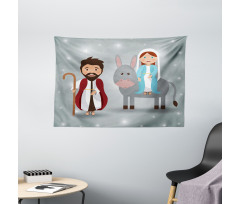 Historical Birth Cartoon Wide Tapestry