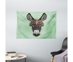 Illustrated Animal Portrait Wide Tapestry