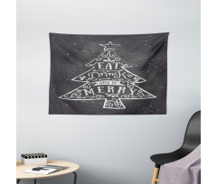 Pine Tree Xmas Wide Tapestry