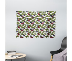 Berry Mint Leaf Herbs Wide Tapestry