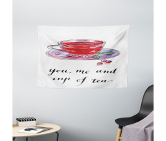 You Me and Cup of Tea Wide Tapestry
