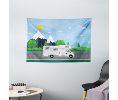 Truck Driving on Countryside Wide Tapestry