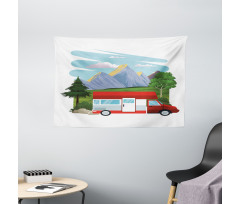 Caravan Forest Nature Scenery Wide Tapestry
