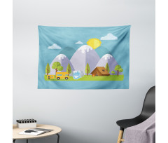 Peaceful Country Nature Camp Wide Tapestry
