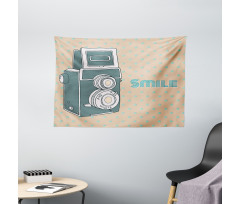 Nostalgic Smile Calligraphy Wide Tapestry