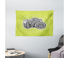 Sketch Style Camera Design Wide Tapestry