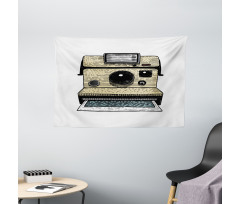 Vintage Polaroid Machine Wide Tapestry