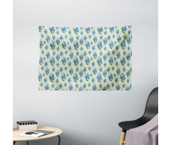 Grunge Pattern Heart Motifs Wide Tapestry