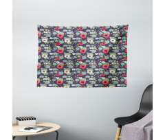 Water Lilies Lotus on a Pond Wide Tapestry