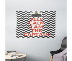 Keep Calm I am Captain Wide Tapestry