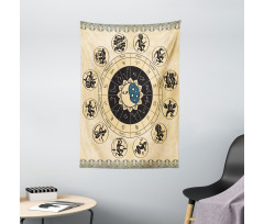 Mystic Horoscope Wheel Art Tapestry