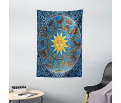 Zodiac Signs Circle Sun Tapestry