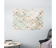 Retro Style Monstera Leaf Wide Tapestry