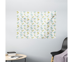 Tropical Palm Tree Design Wide Tapestry