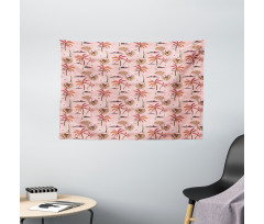 Tropical Blossoms Theme Wide Tapestry