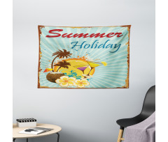 Summer Holiday Calligraphy Wide Tapestry