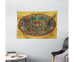 Symbolic Medallion Wide Tapestry