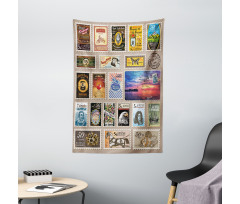 Traveler Tourist Stamps Tapestry