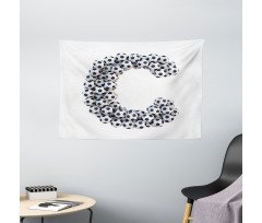 Alphabet Sign Design Wide Tapestry