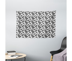 Bunch of Leaves Pattern Exotic Wide Tapestry