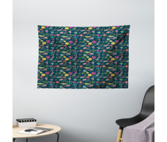 Woodland Elements Wildflower Wide Tapestry