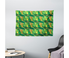 Exotic Palm Leaves Foliage Wide Tapestry