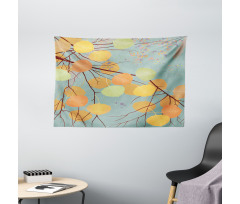 Branches Autumn Leaves Wide Tapestry