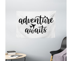 Travel Typography Wide Tapestry