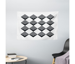 Art Deco Squares Wide Tapestry