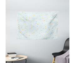 Ocean Waves Curves Design Wide Tapestry