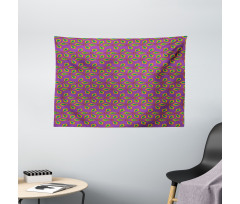 Geometric Floral Shapes Wide Tapestry