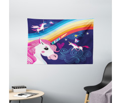 Mythical Animals in the Sky Wide Tapestry