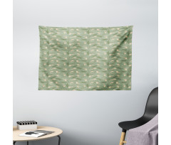 Calla Flowers Green Leaves Wide Tapestry