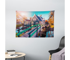 Dutch Village Zaanstad Wide Tapestry