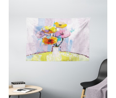 Abstract Oil Paint Art Wide Tapestry