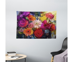 Paintbrush Blossoms Wide Tapestry