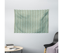 Curved Abstract Nature Foliage Wide Tapestry