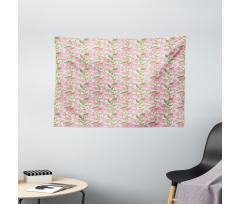 Pink Echinacea Flowers Wide Tapestry