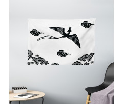 Abstract Mythological Bird Wide Tapestry