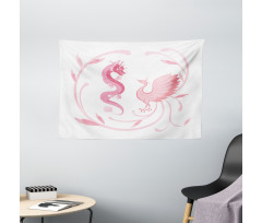 Dragon Mythical Bird Wide Tapestry