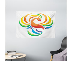 Rainbow Toned Bird Wide Tapestry