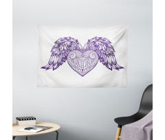 Heart Botany Ornate Wide Tapestry