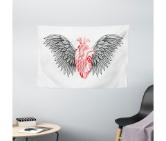 Realist Human Heart Wide Tapestry